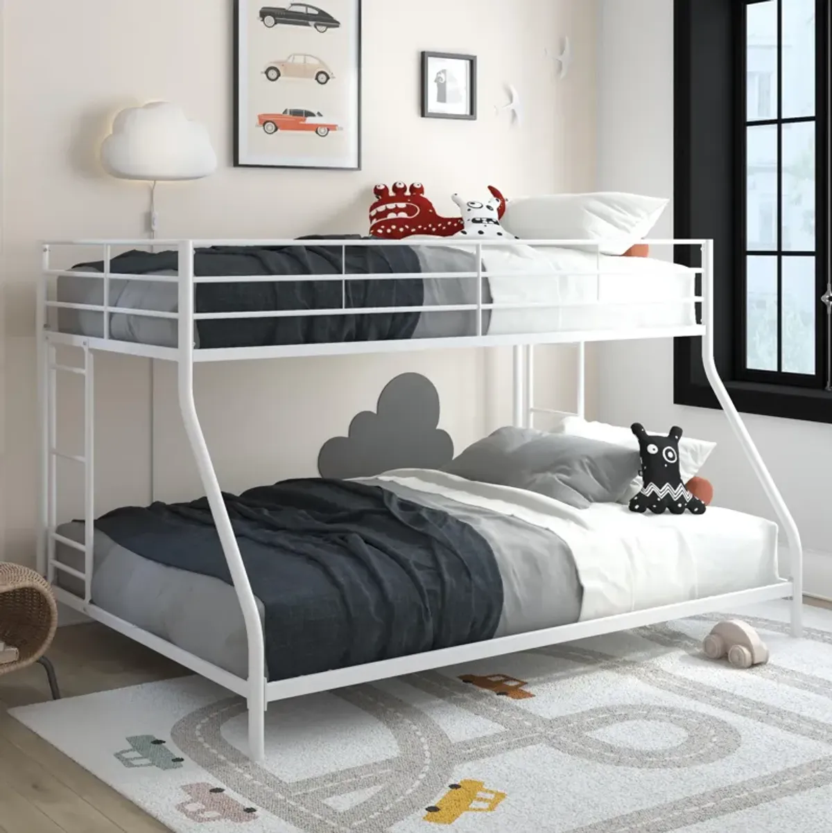 Small Space Junior Twin over Full Metal Bunk Bed