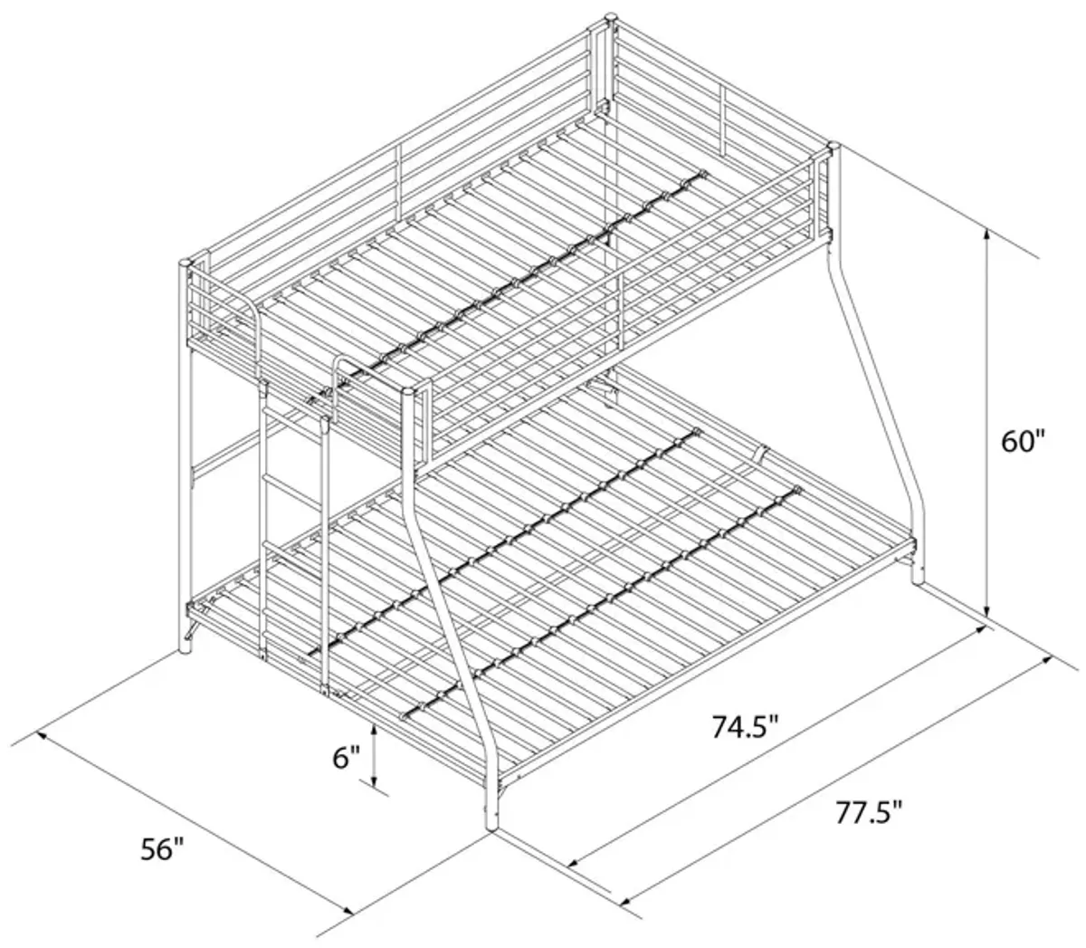 BrEZ Build Collection Easy Assembly Kids Metal Bunk Bed