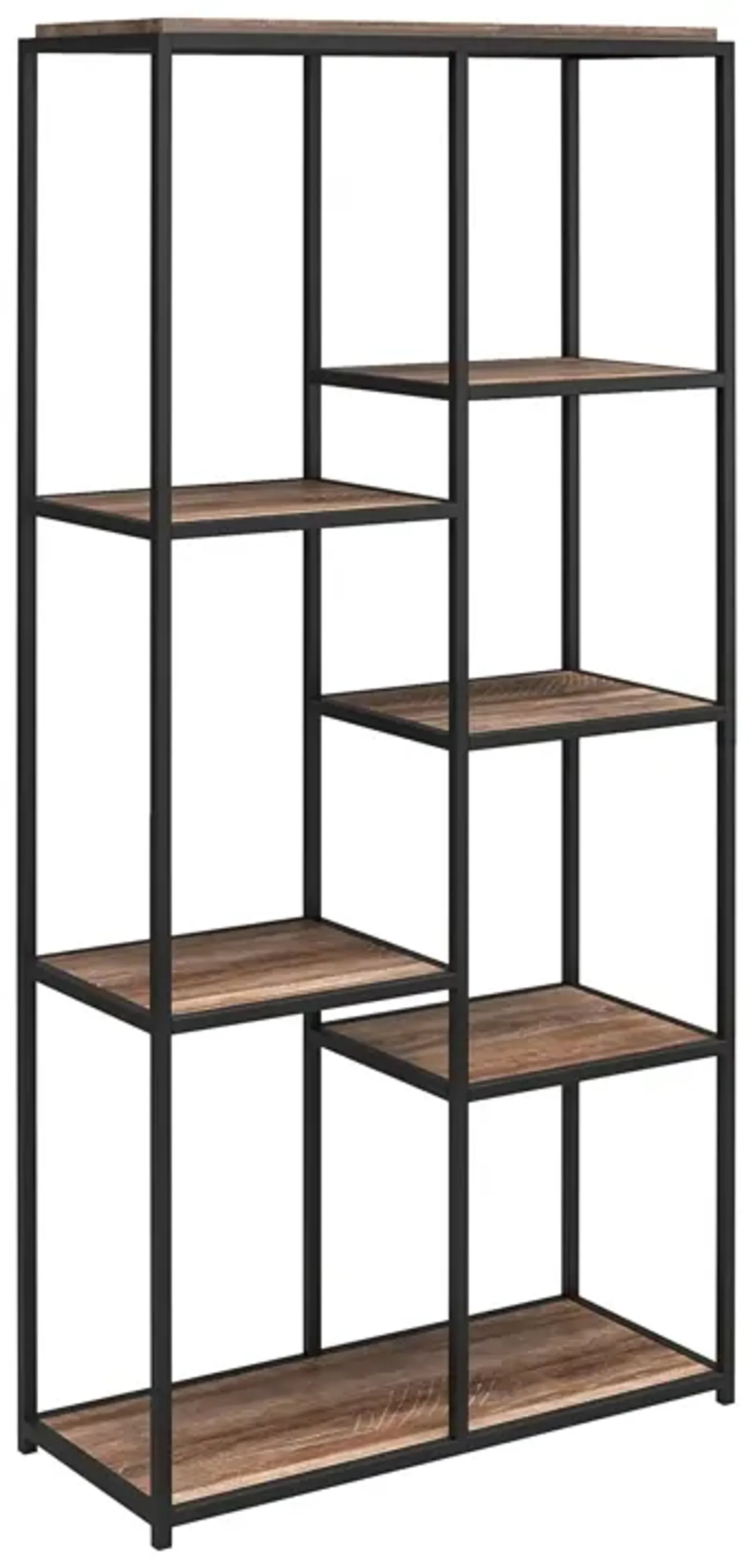 Fayette 5 Open Shelf Bookcase with Sturdy Metal Frame