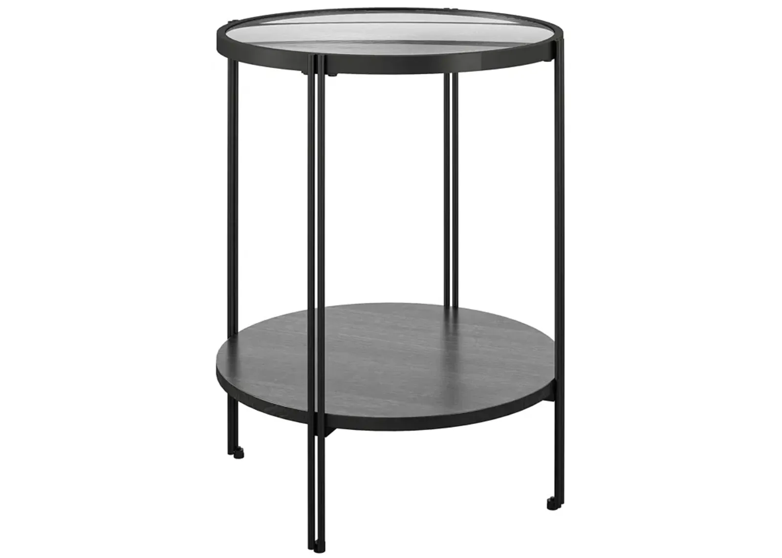 Vance Round End Table with Woodgrain Finish