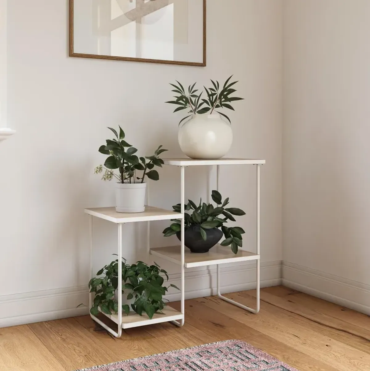 Kently Plant Stand with 4 Open Shelves