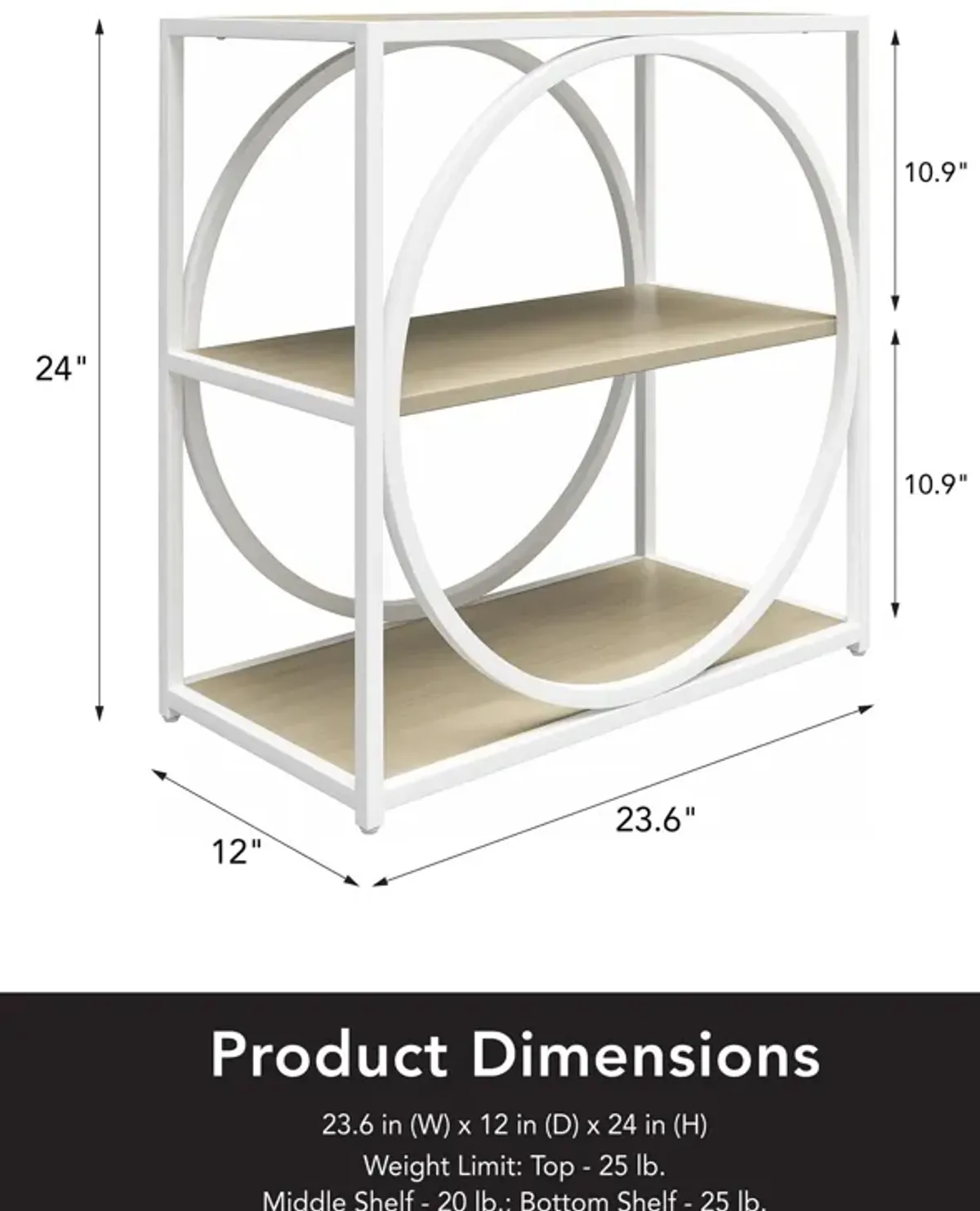 Strafford Accent Table with 4 Open Shelves