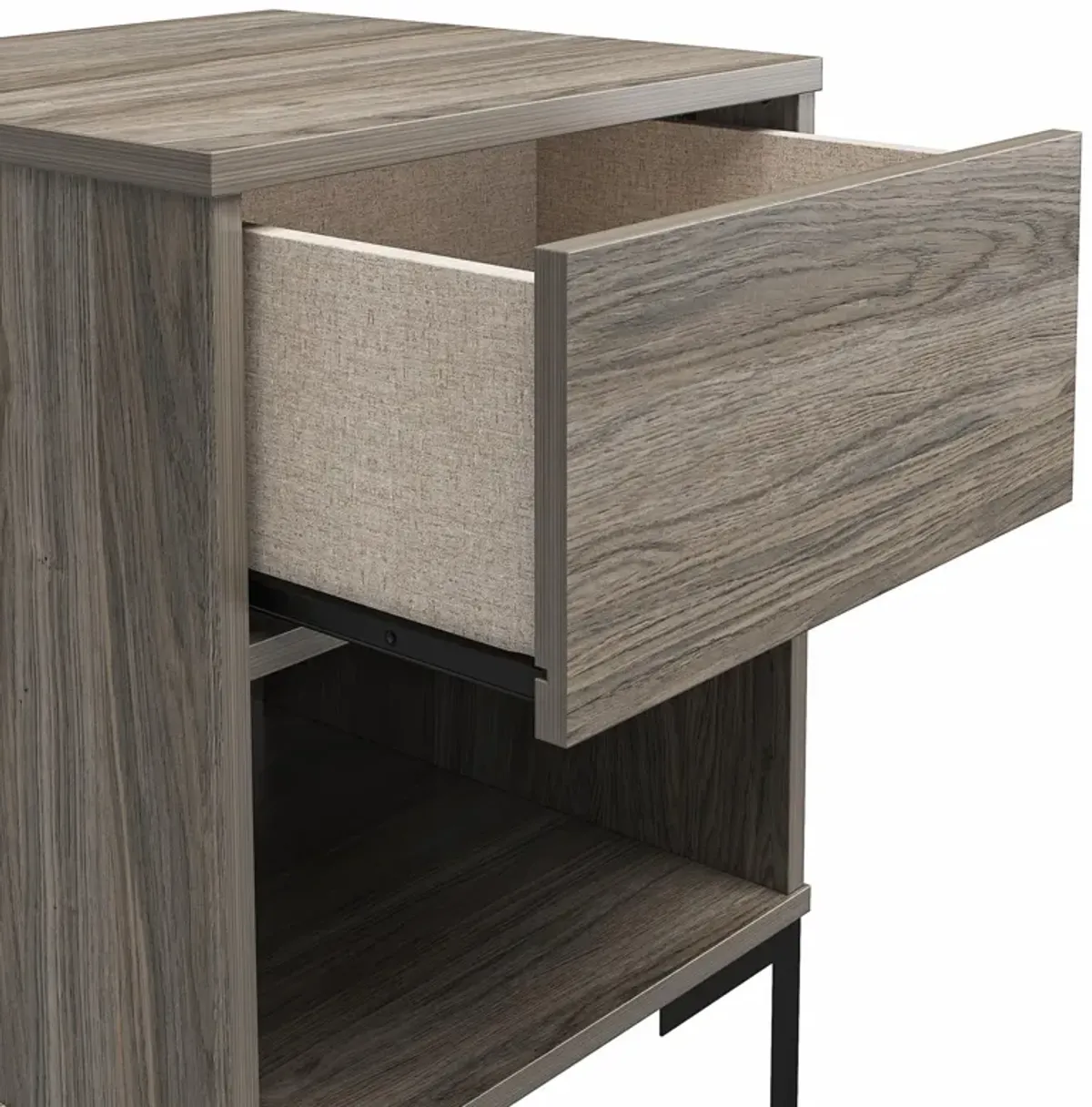 Rolland Nightstand with 1 Drawer and Open Cubby