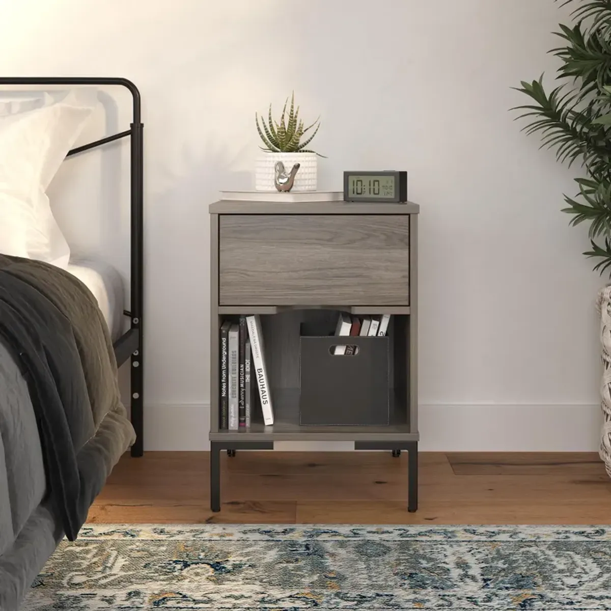 Rolland Nightstand with 1 Drawer and Open Cubby