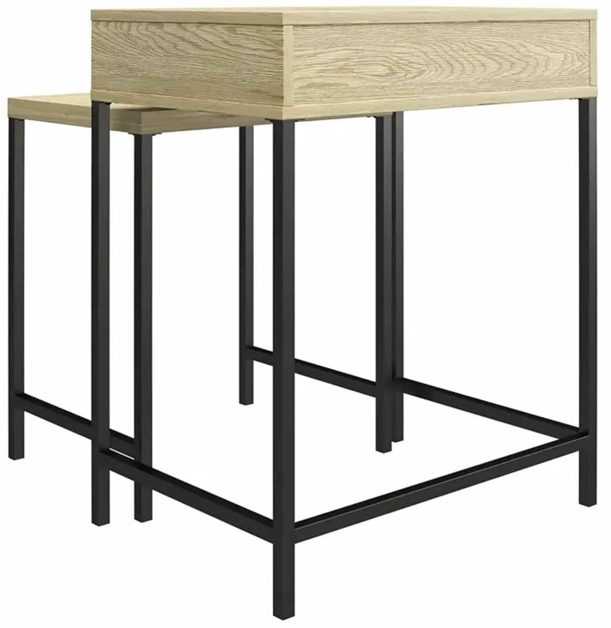 Brookville Nesting Side Tables with Minimalistic 2-Tone Design