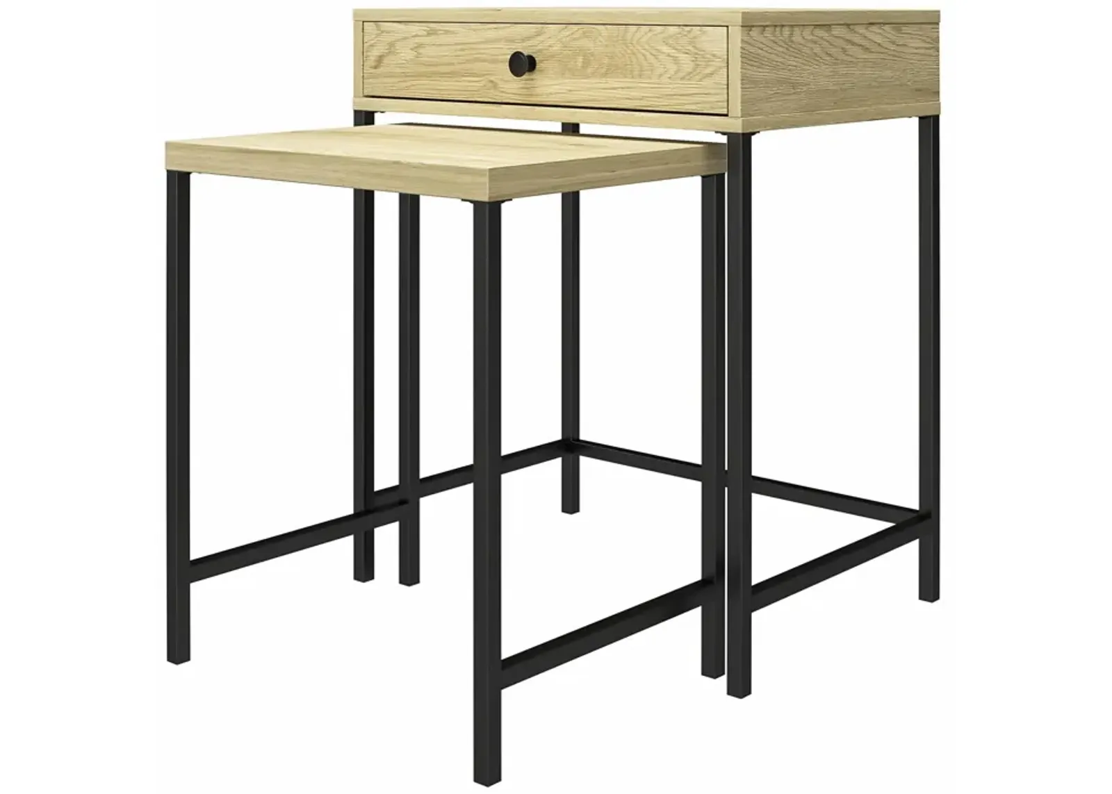 Brookville Nesting Side Tables with Minimalistic 2-Tone Design