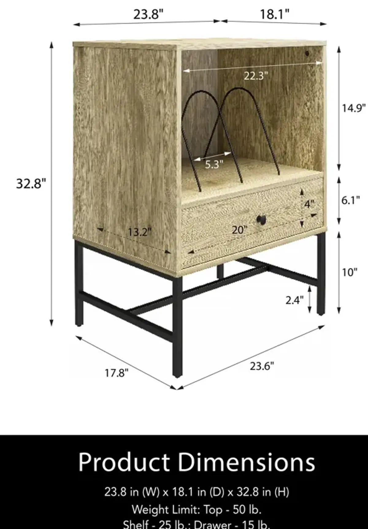 Brookville Record Station with Open Cubby and 3 Dividers