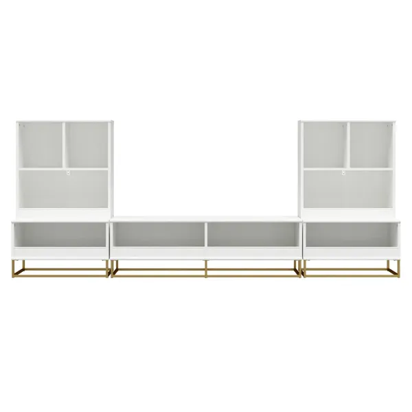Charlie 3 Piece TV Stand and Toy Storage Organizer Bookcase Bundle