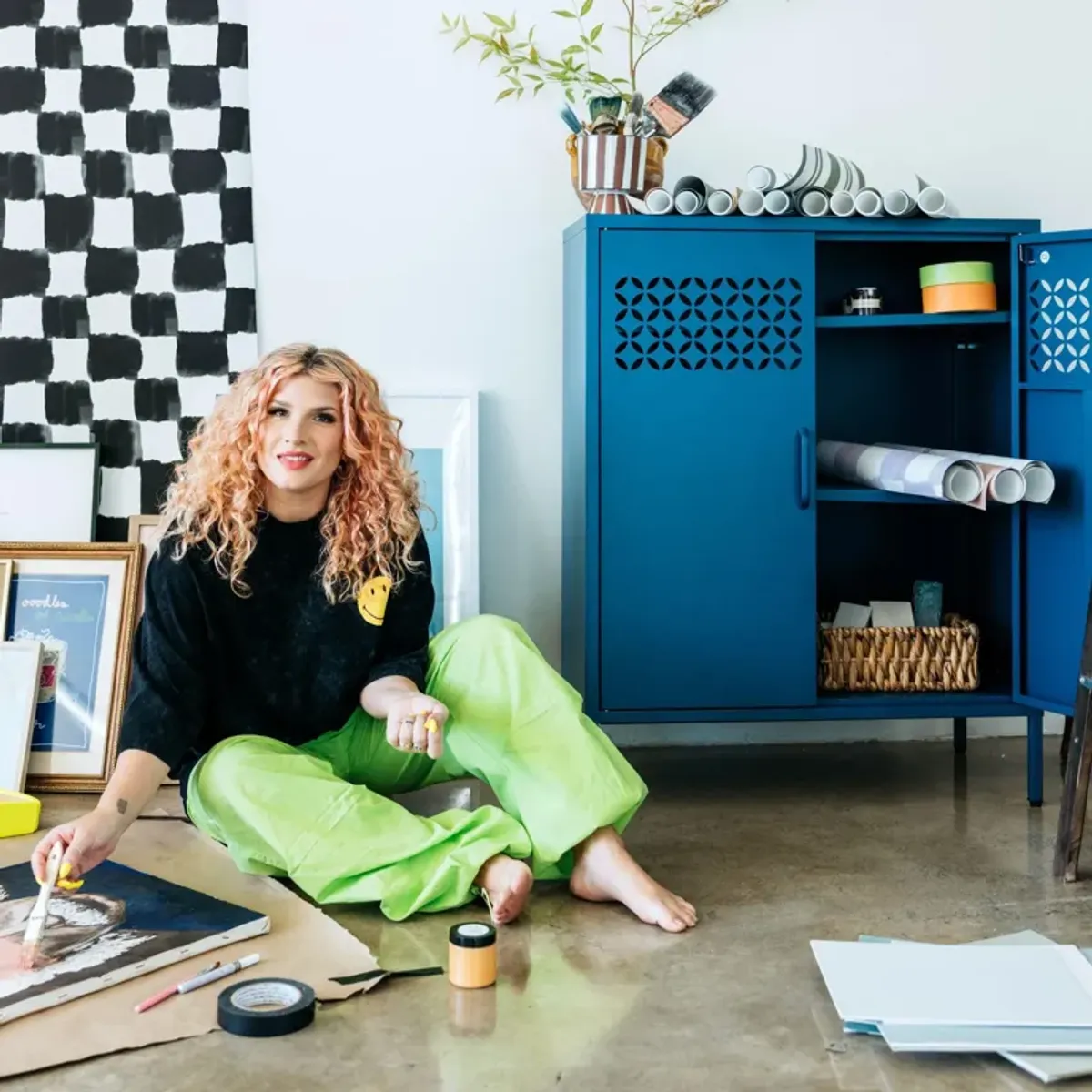 Annie Metal Bookcase with 4 Tier Shelves