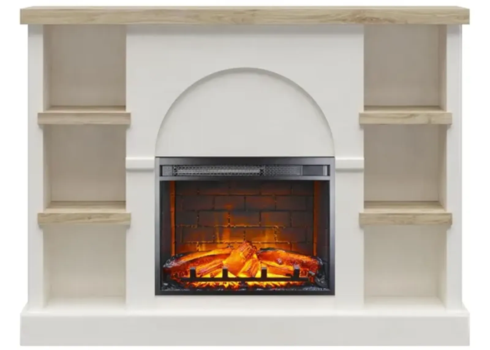 Winston Fireplace Mantel with Built-in Bookshelves