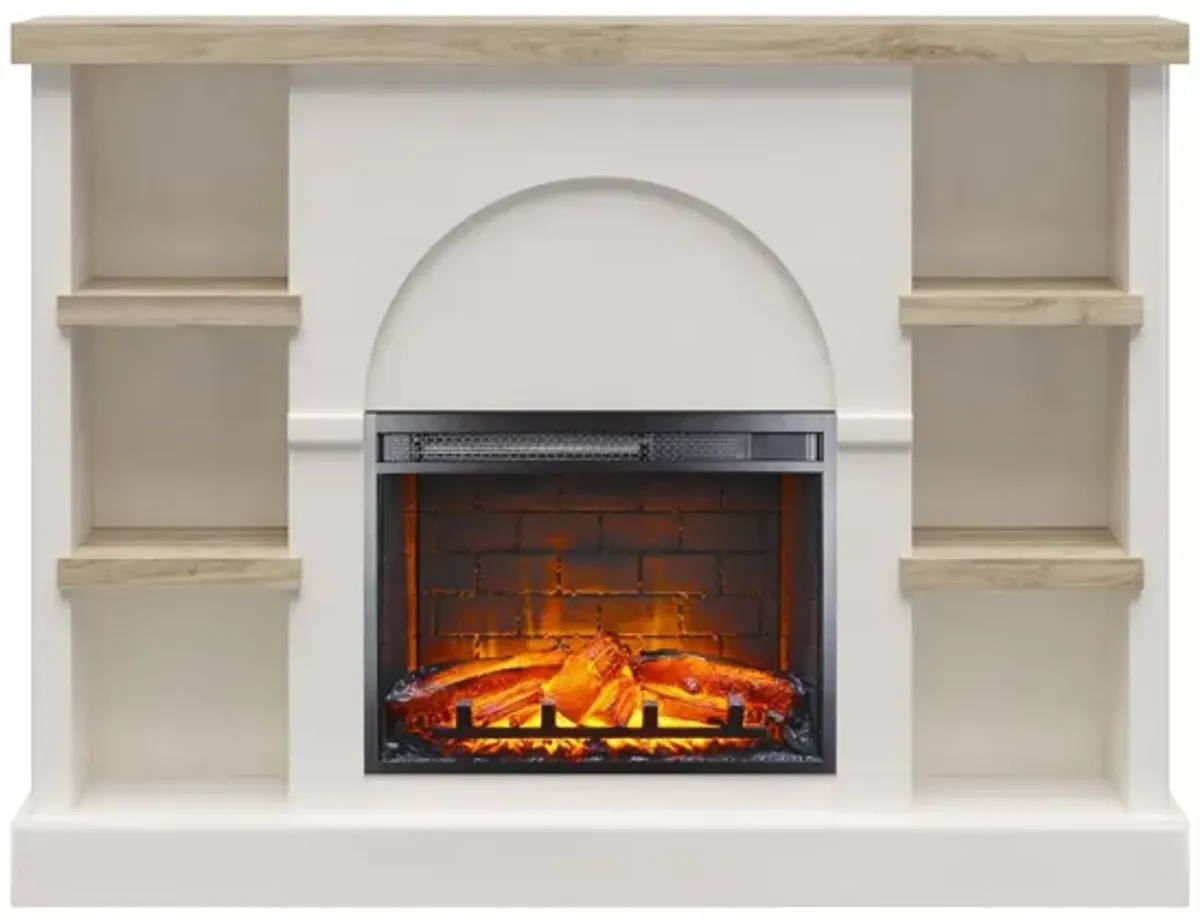 Winston Fireplace Mantel with Built-in Bookshelves