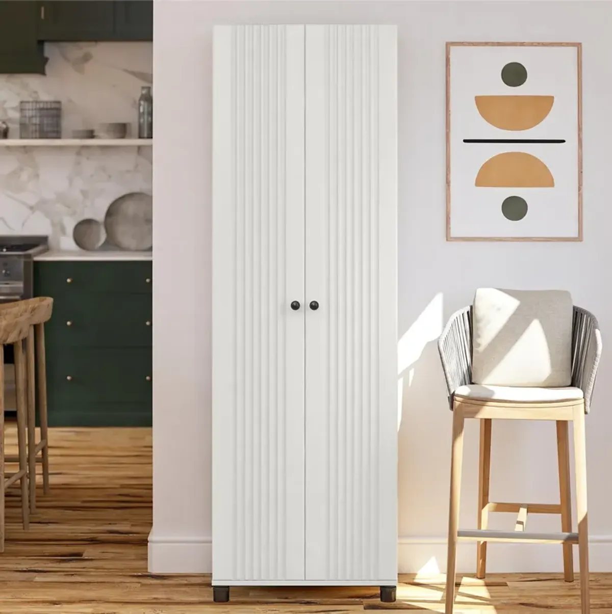 Kendall Fluted 24 Inch Wide 2 Door Storage Cabinet