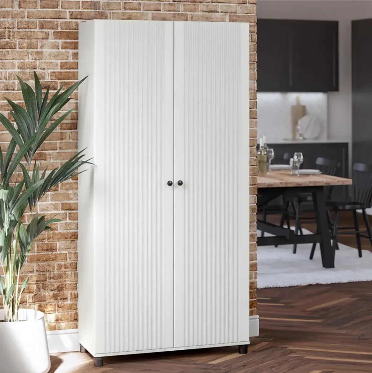 Kendall Fluted 36 Inch Wide 2 Door Storage Cabinet