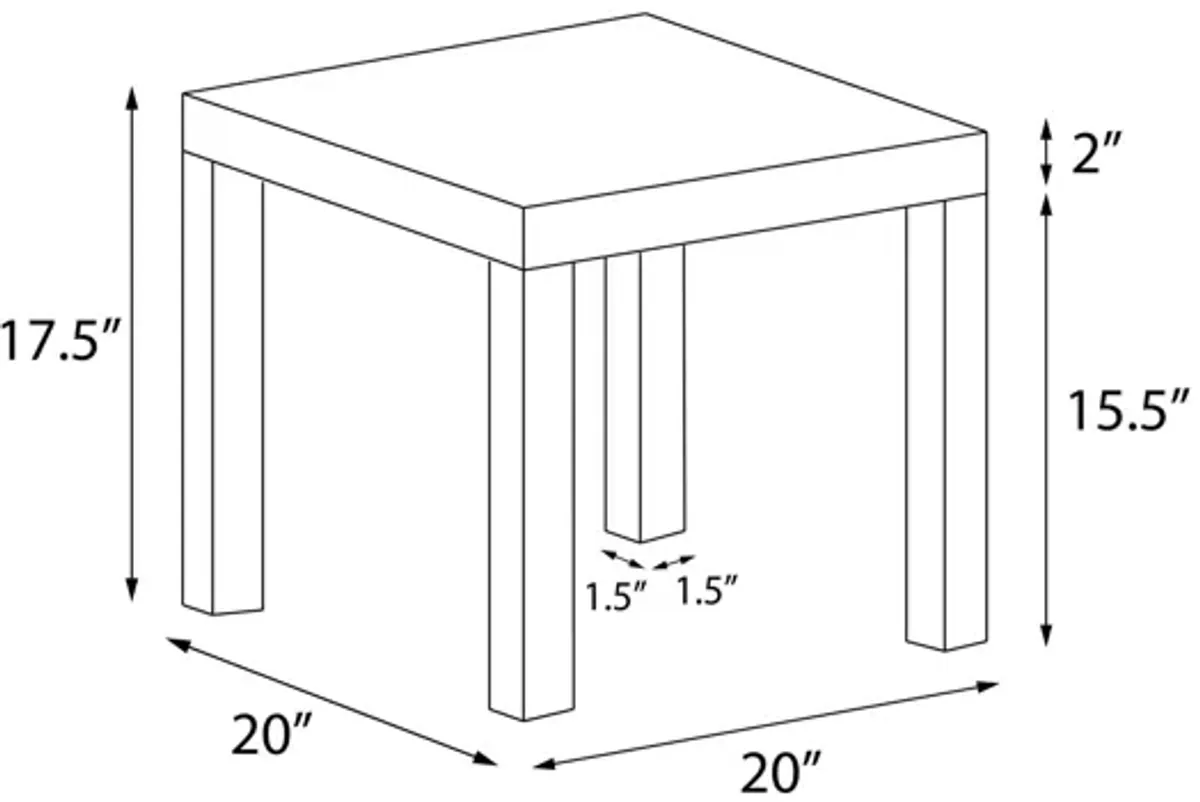 Parsons Hollow Core End Table with Large Top