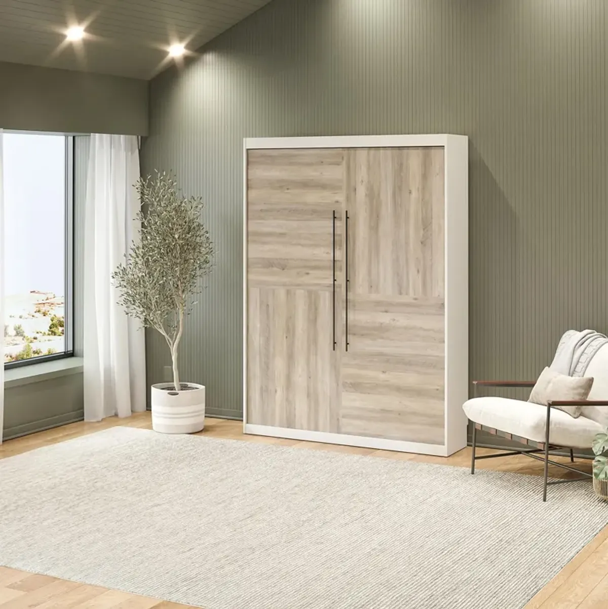 Pinnacle 2-Tone Murphy Bed with Decorative Door Front