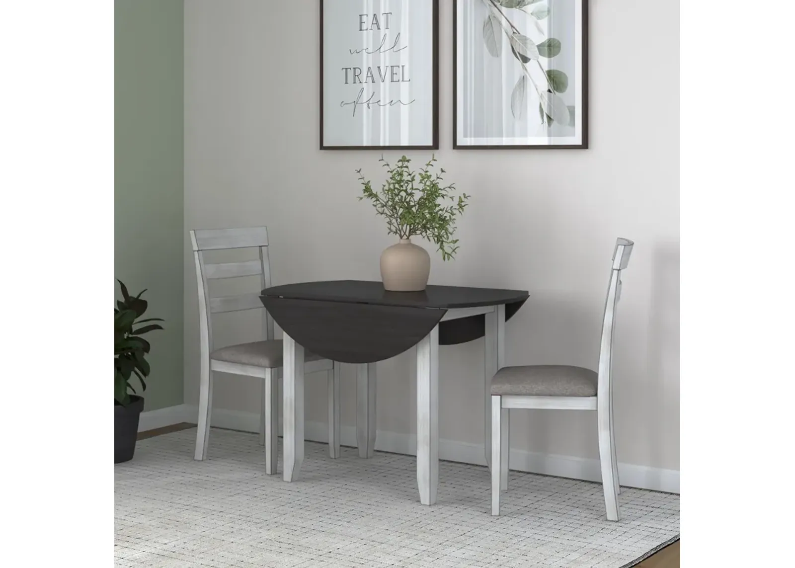 Jersey 3-Piece Drop Leaf Wood Dining Set