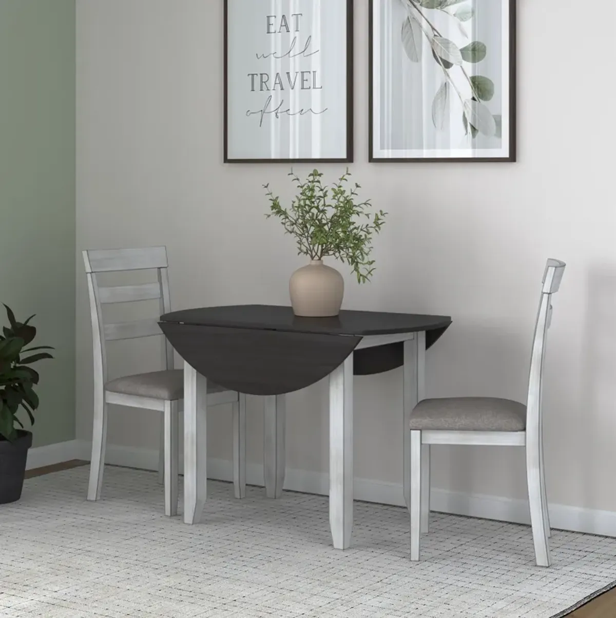 Jersey 3-Piece Drop Leaf Wood Dining Set