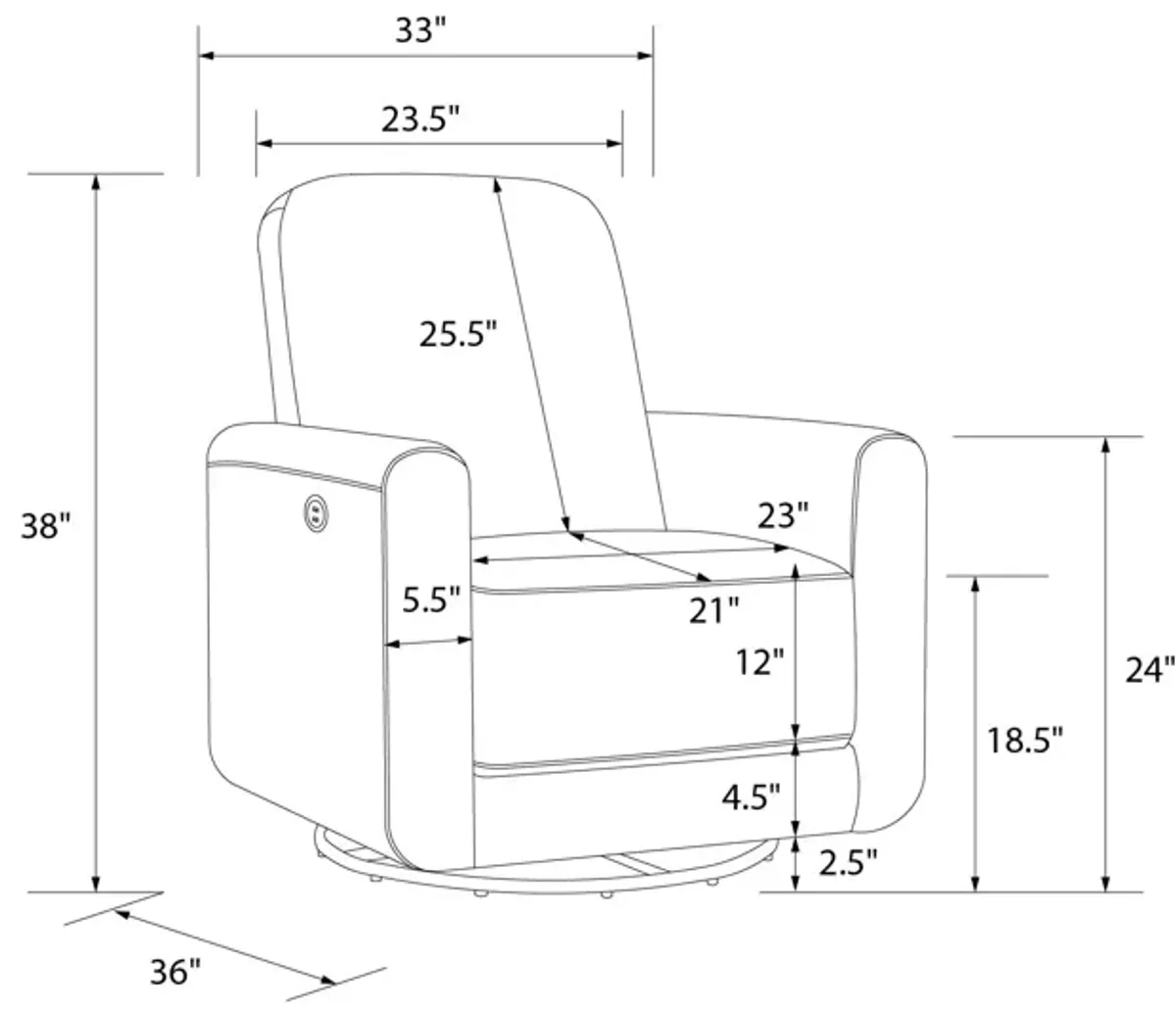 Step Swivel Nursery Chair with USB Charger