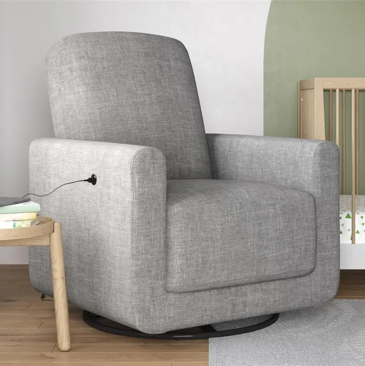 Step Swivel Nursery Chair with USB Charger