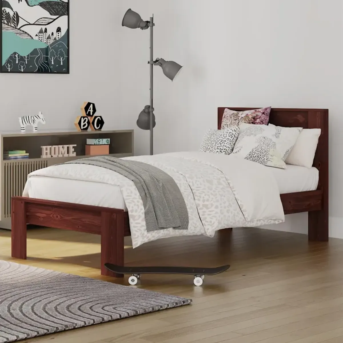 Davian Kids Platform Bed Frame in Solid Wood