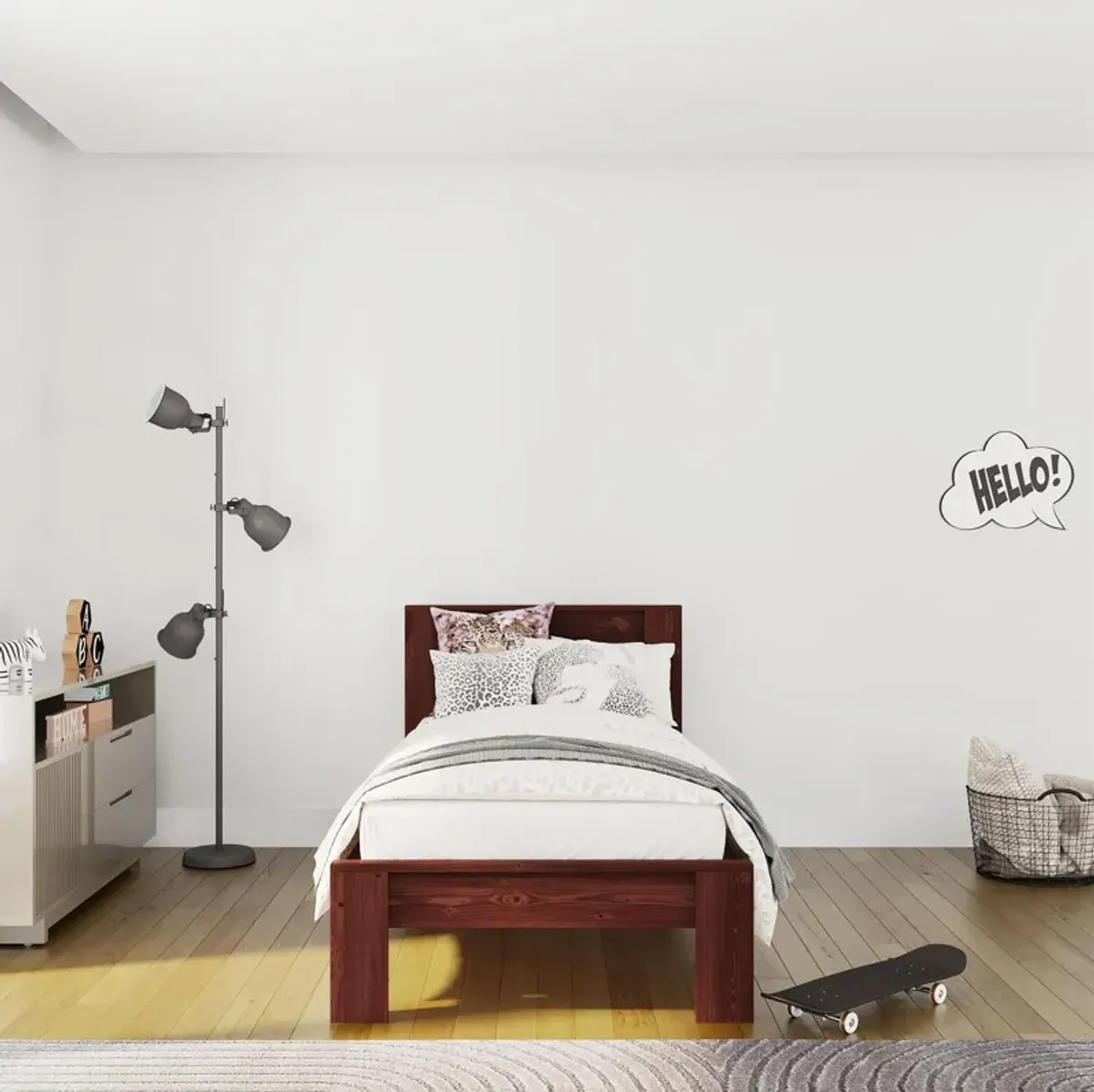 Davian Kids Platform Bed Frame in Solid Wood