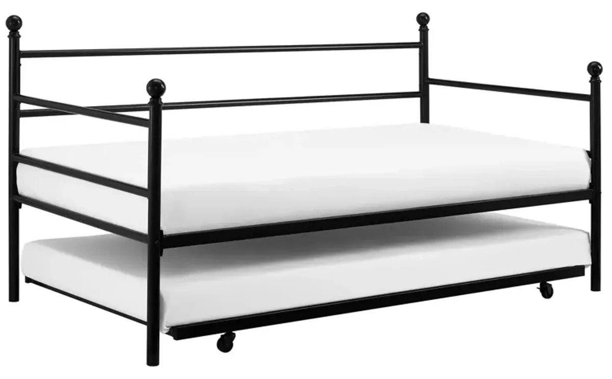 Kyrie Modern Metal Daybed with Trundle