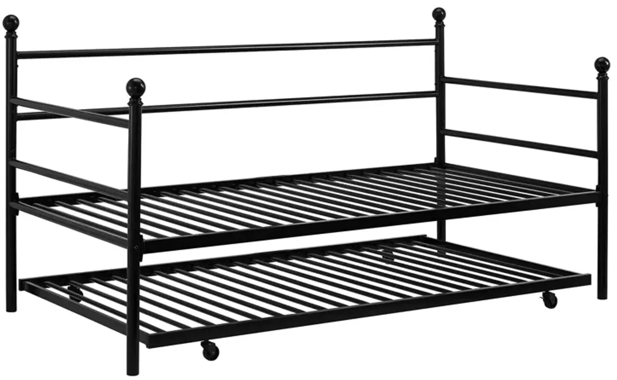 Kyrie Modern Metal Daybed with Trundle