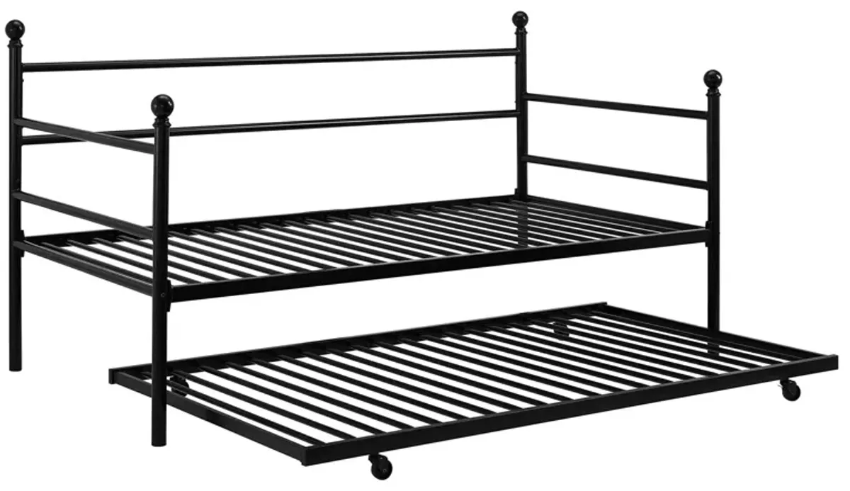 Kyrie Modern Metal Daybed with Trundle