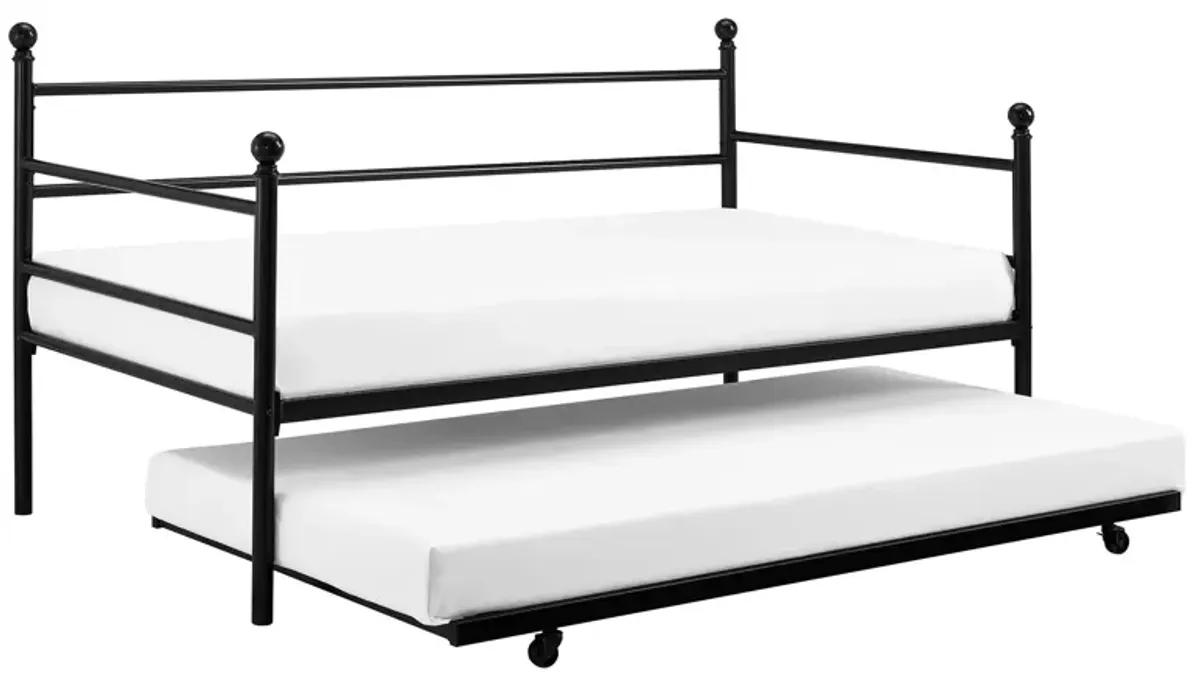 Kyrie Modern Metal Daybed with Trundle