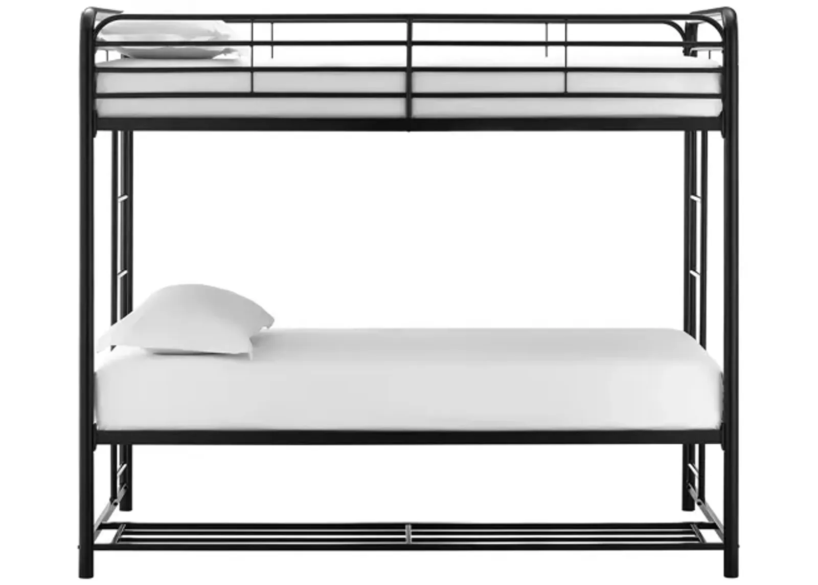 Travis Twin over Twin Metal Bunk Bed with Storage Bins