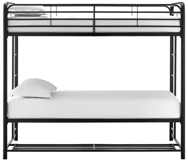 Travis Twin over Twin Metal Bunk Bed with Storage Bins