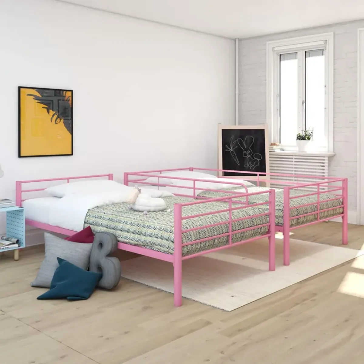 Malcolm Convertible Twin over Twin Metal Bunk Bed