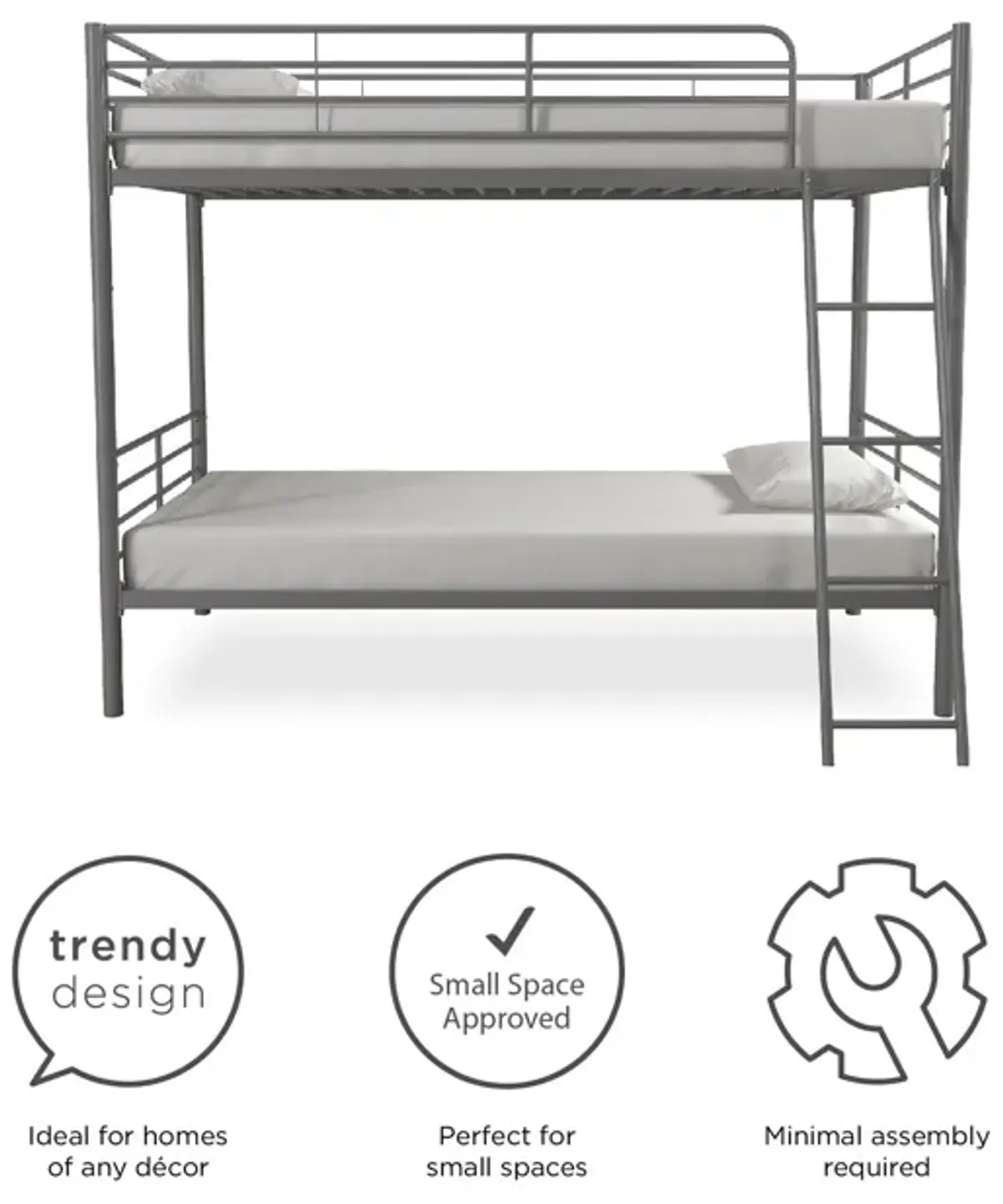 Malcolm Convertible Twin over Twin Metal Bunk Bed