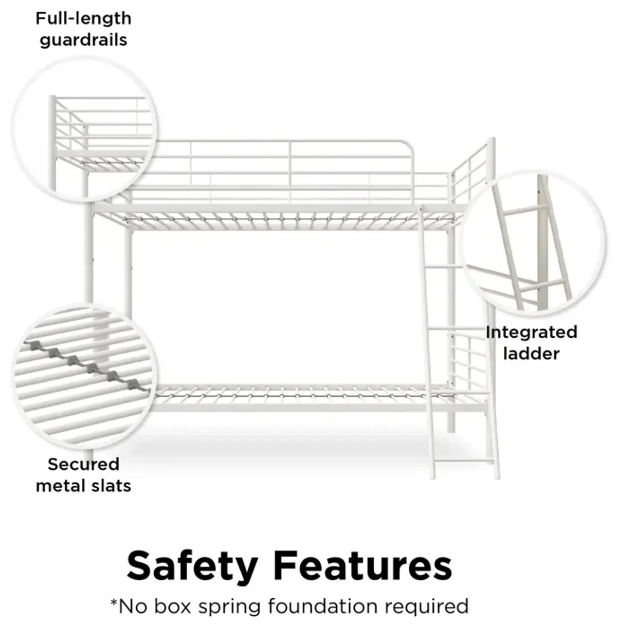 Malcolm Convertible Twin over Twin Metal Bunk Bed