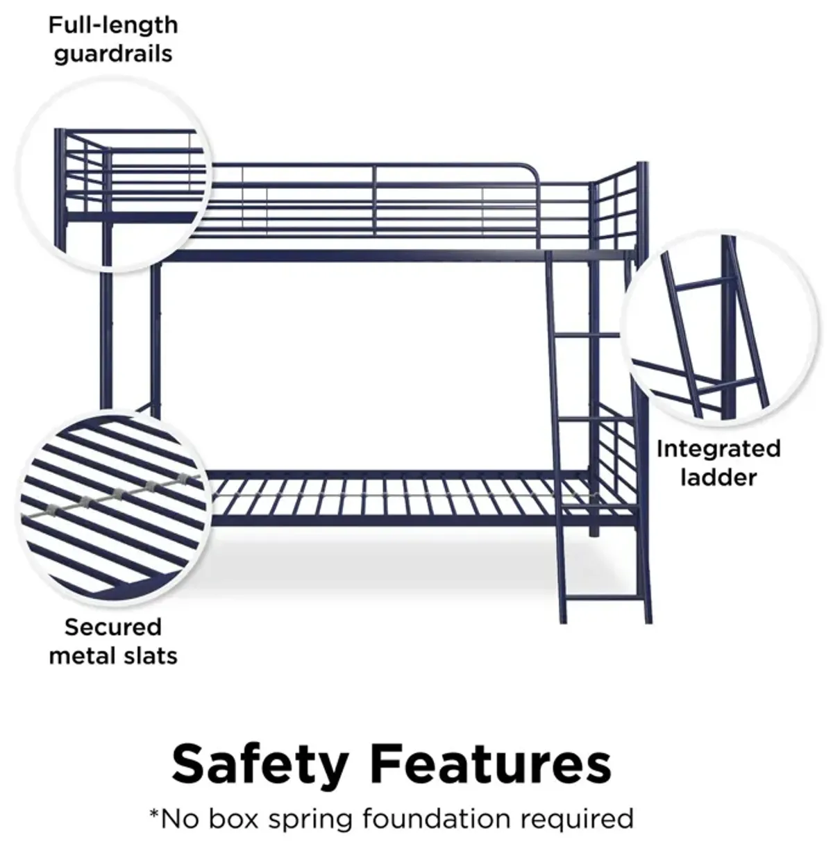 Malcolm Convertible Twin over Twin Metal Bunk Bed