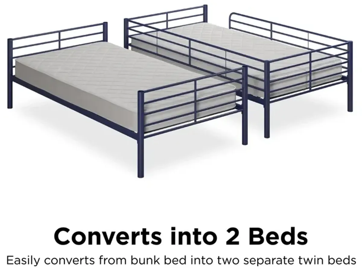 Malcolm Convertible Twin over Twin Metal Bunk Bed