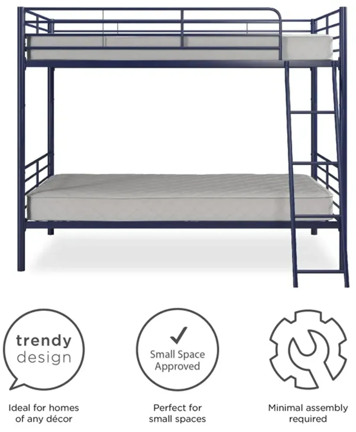 Malcolm Convertible Twin over Twin Metal Bunk Bed