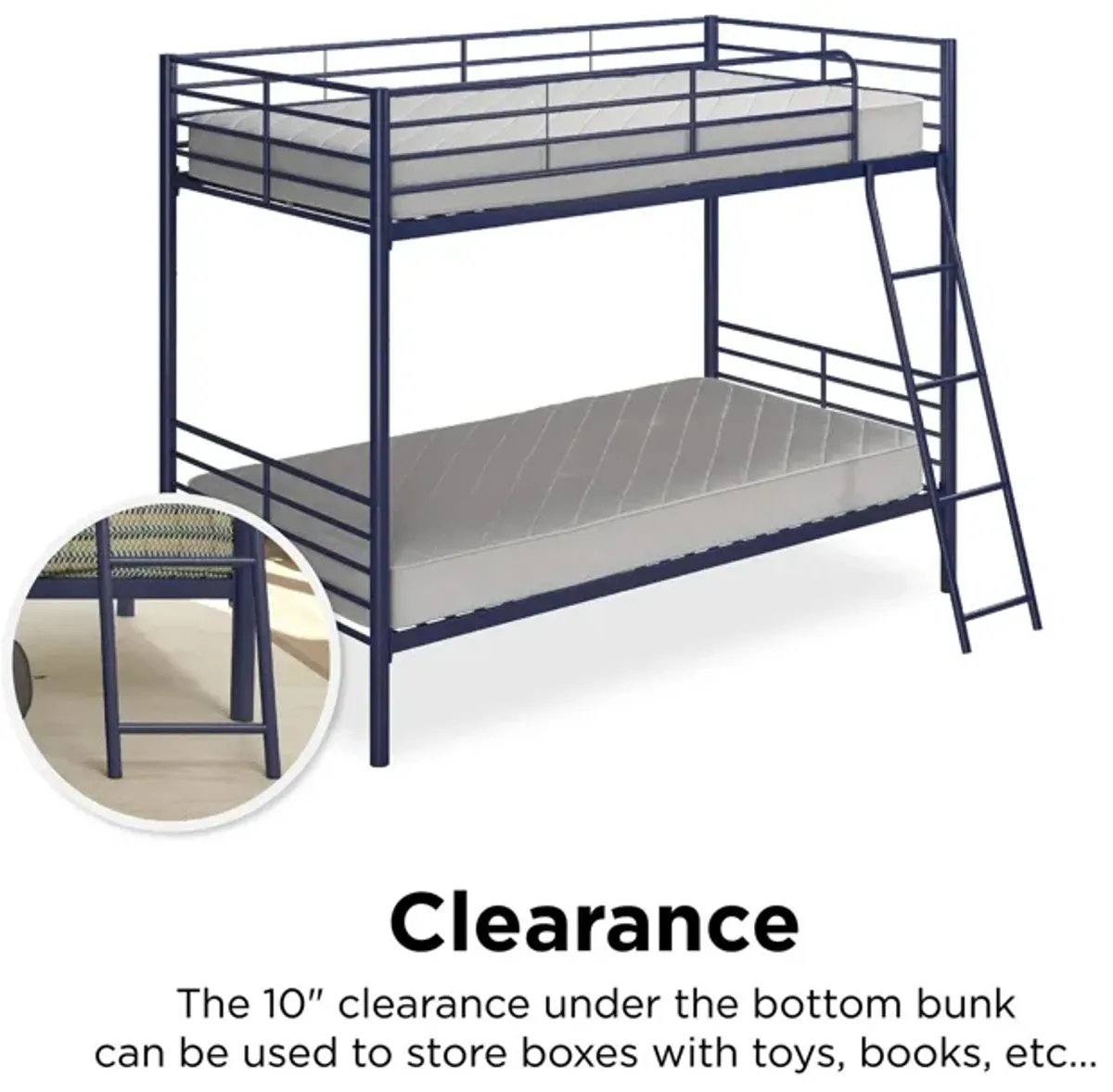 Malcolm Convertible Twin over Twin Metal Bunk Bed