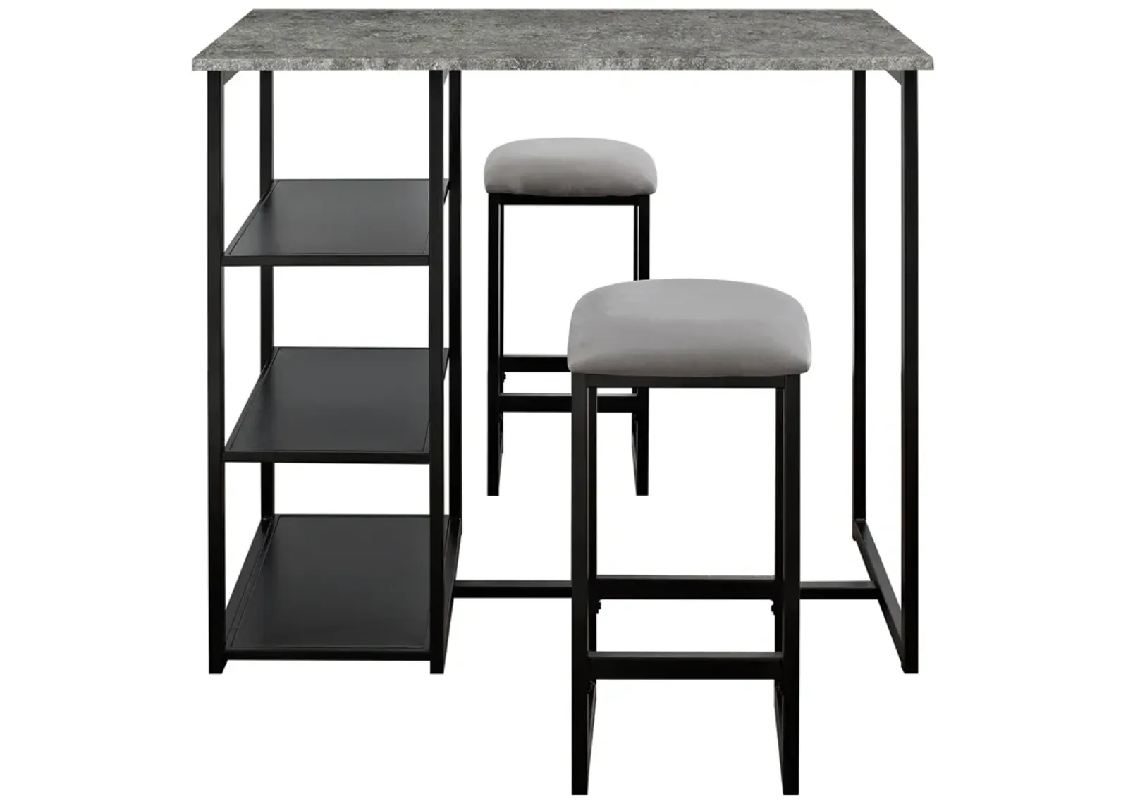 Oakleigh 3-Piece Metal Pub Set with Faux Concrete Top