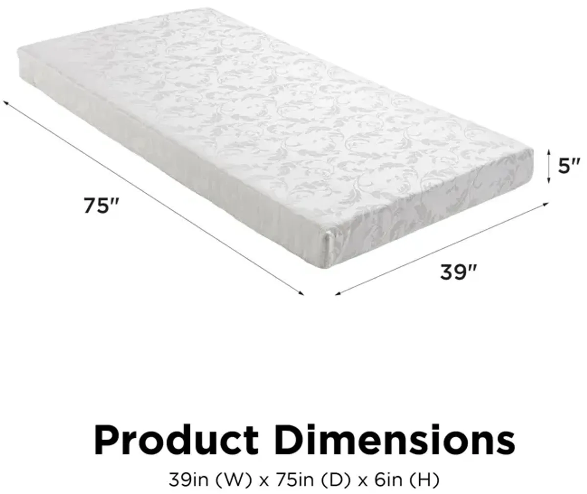 Slumber Space 5 Inch Polyester Filled Mattress with Jacquard Cover