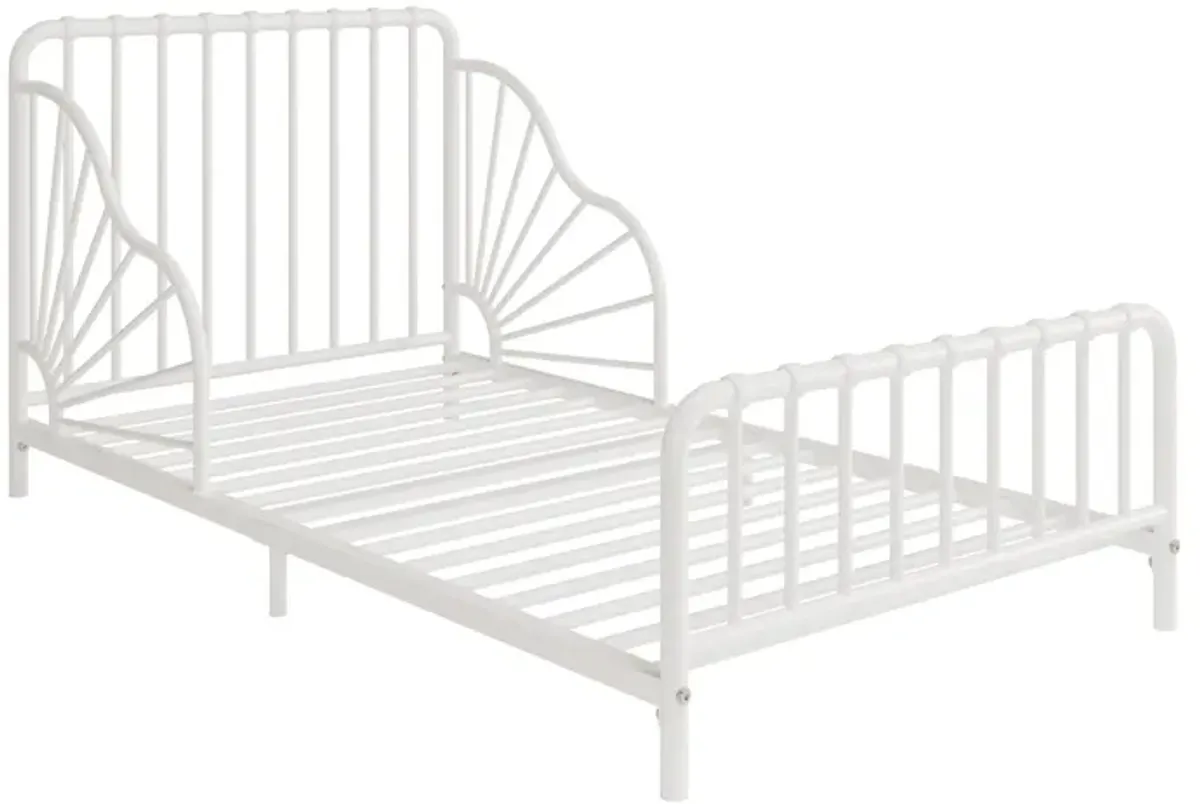 Little Seeds Quinn Whimsical Metal Toddler Bed, Off White