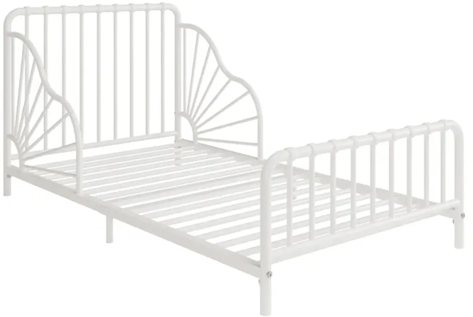 Little Seeds Quinn Whimsical Metal Toddler Bed, Off White