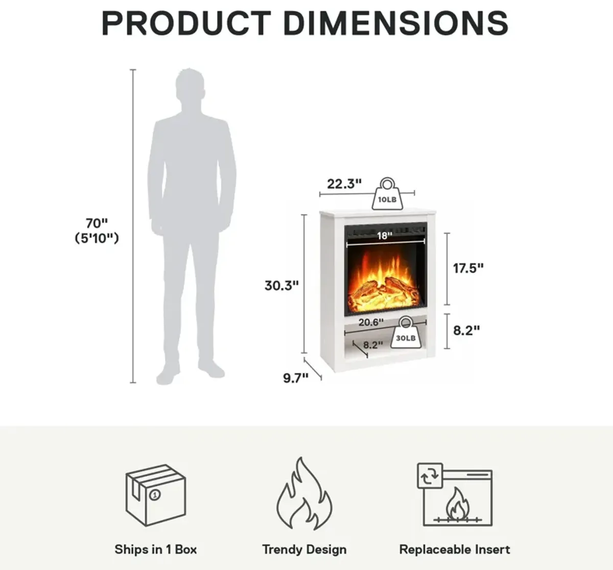 Clermont Electric Fireplace Mantel