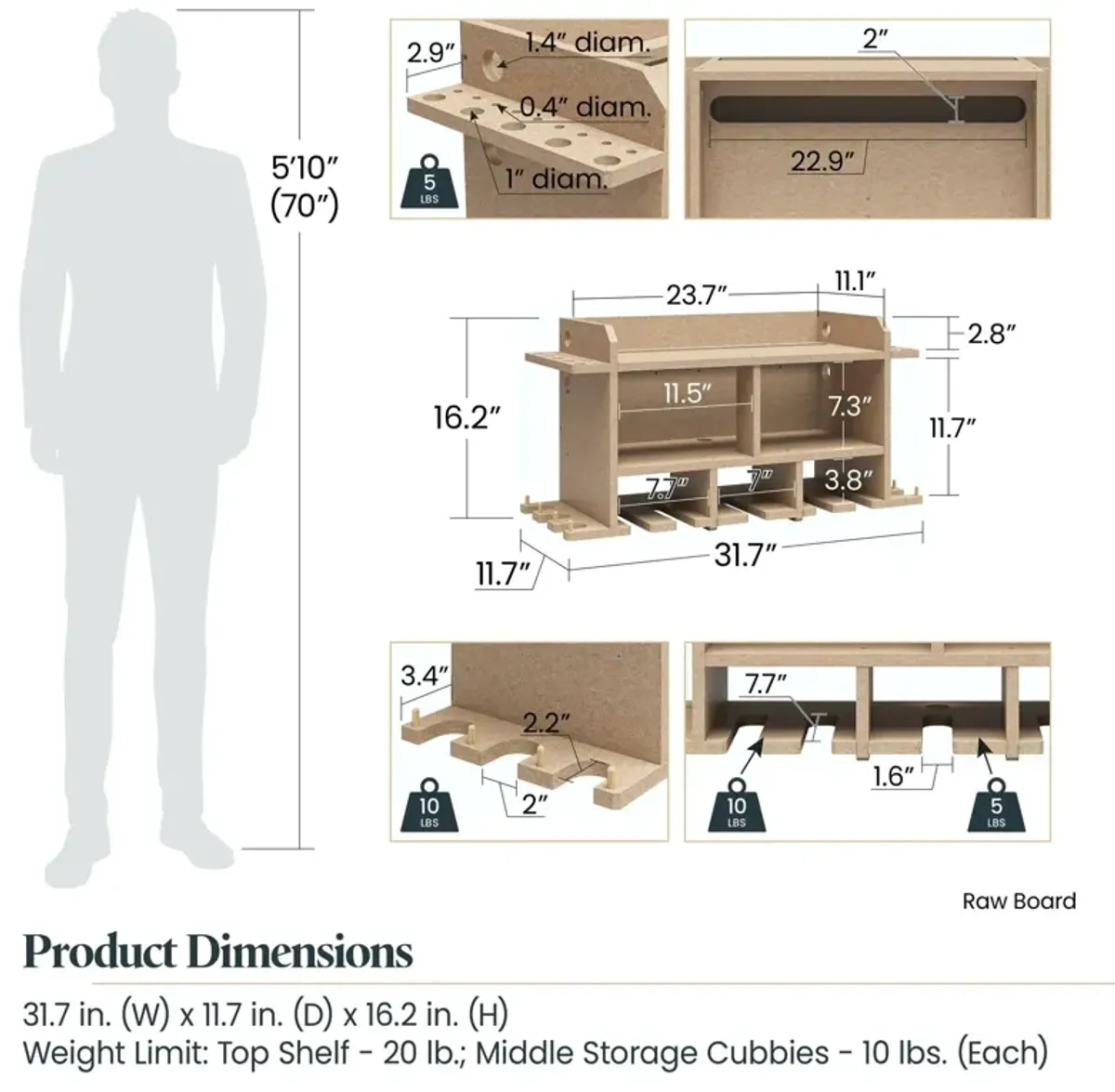 Benford Wall Mount Tool Organizer