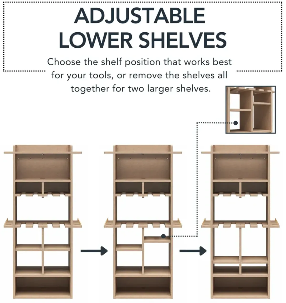 Benford 48" Extra Large Vertical Wall Mount Tool Organizer