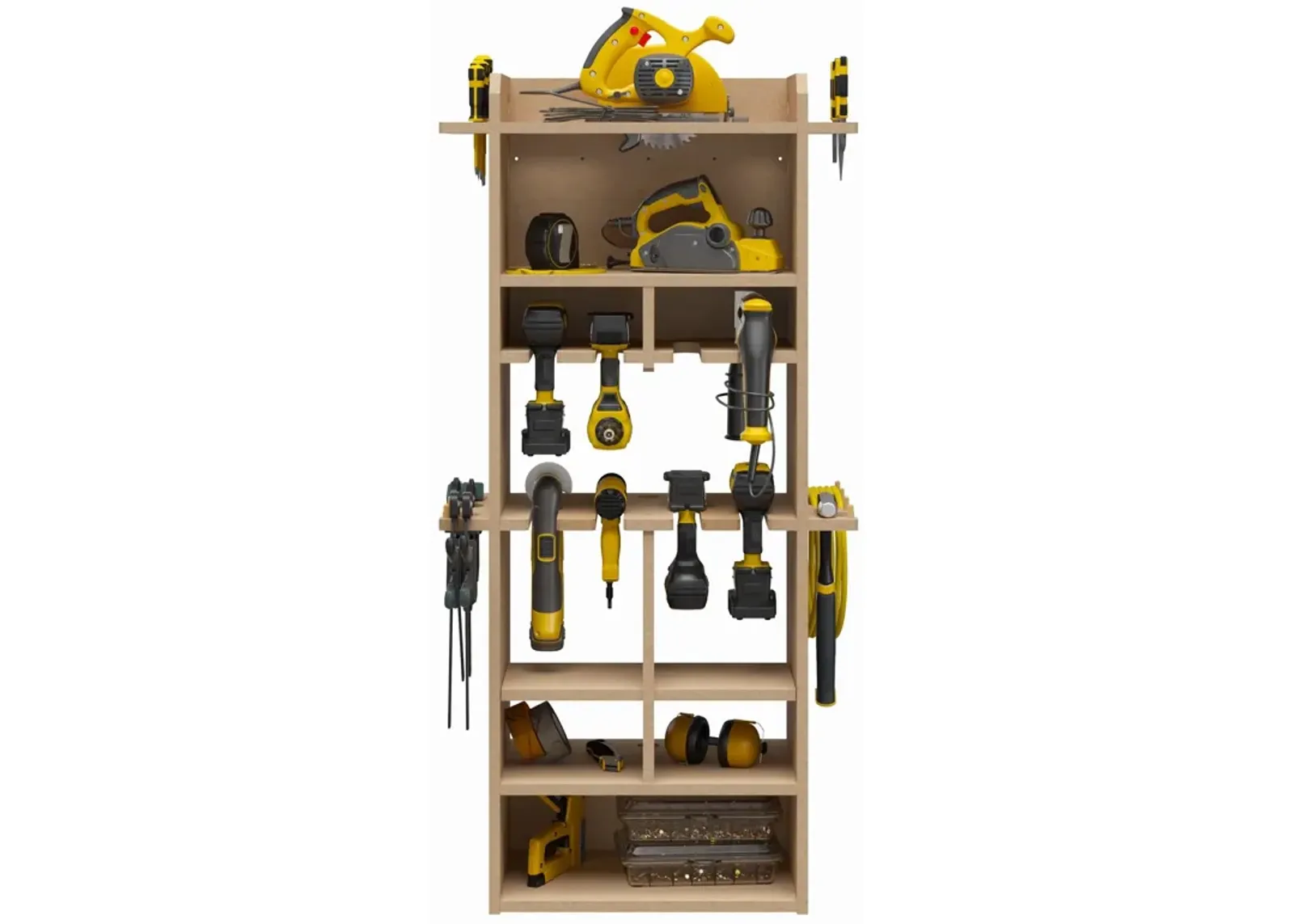 Benford 48" Extra Large Vertical Wall Mount Tool Organizer