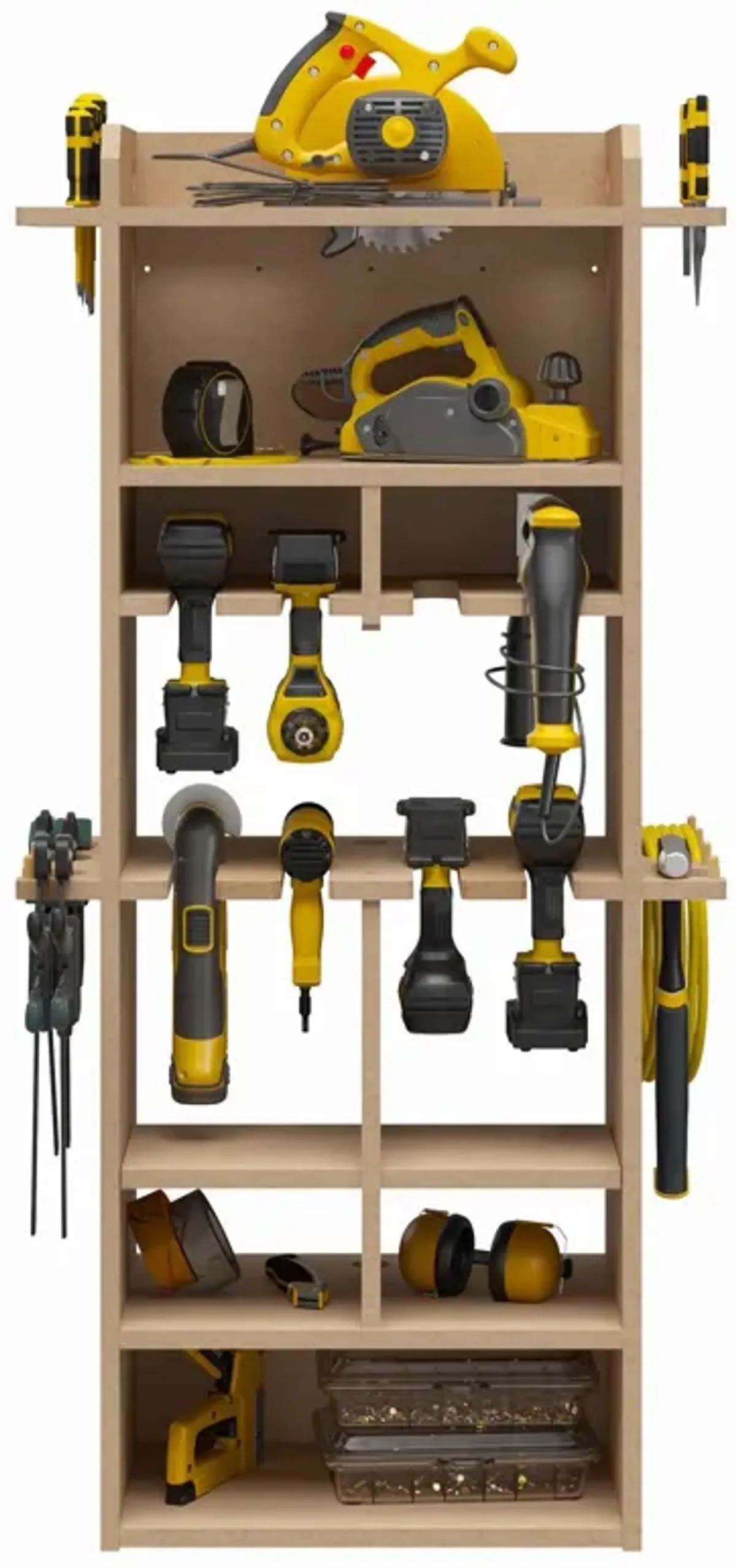 Benford 48" Extra Large Vertical Wall Mount Tool Organizer