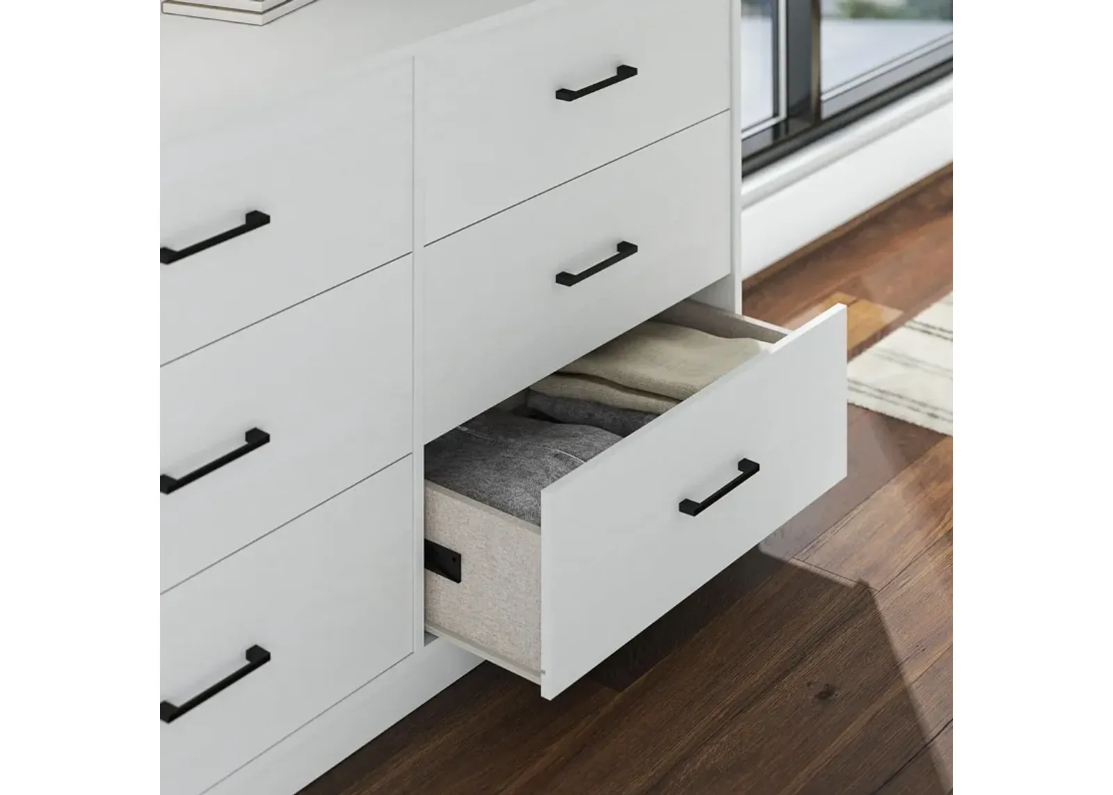 Easy Build Pearce Wide 6 Drawer Dresser with Interlocking SwitchLock™ System