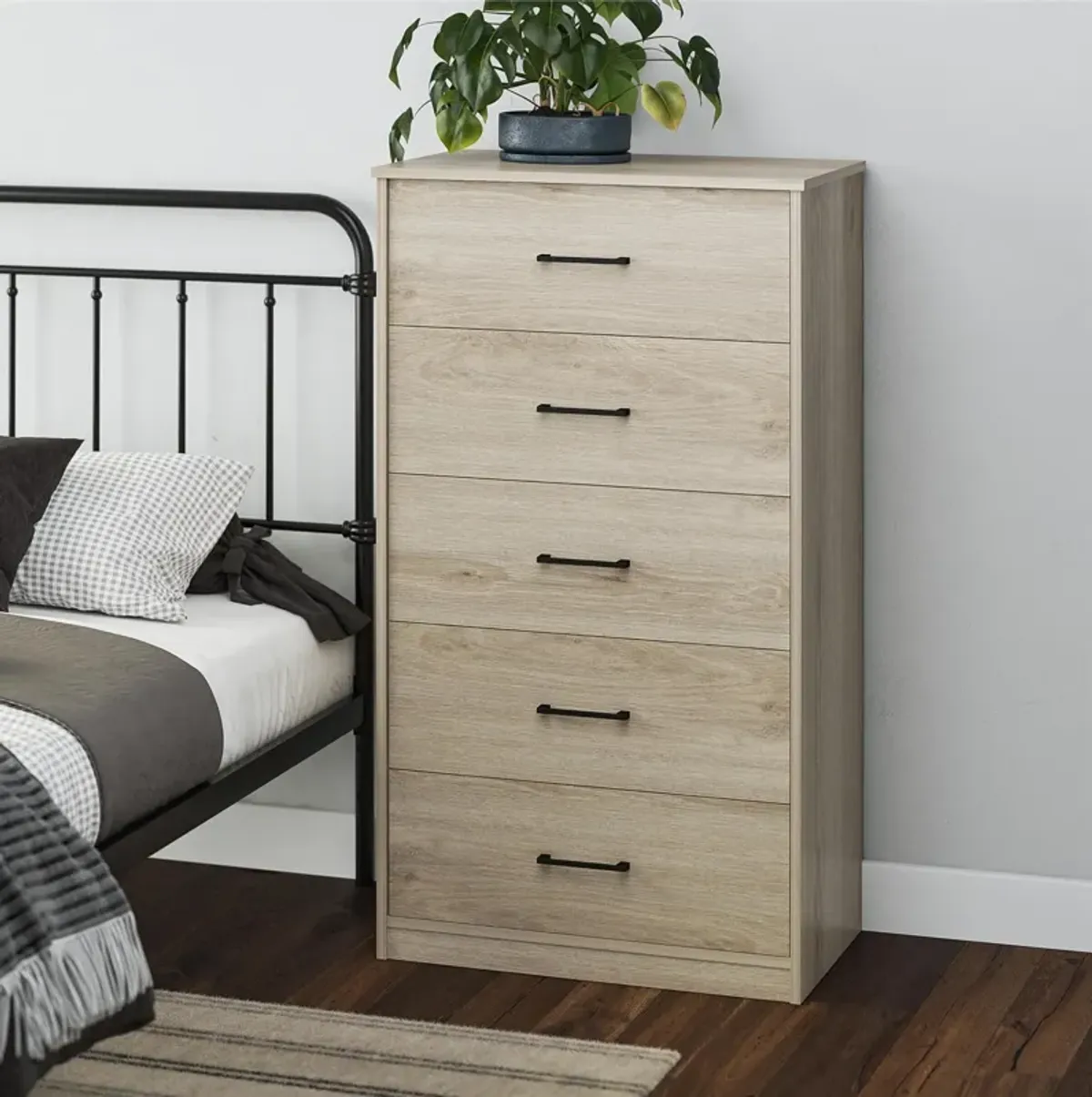 Easy Build Pearce Tall 5 Drawer Dresser with Interlocking SwitchLock™ System