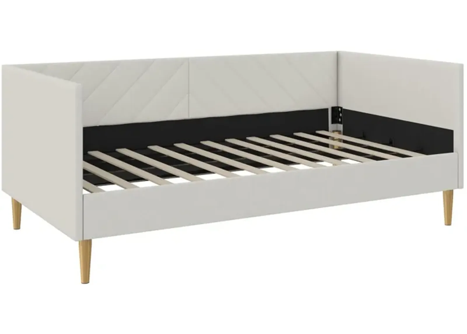 Alicent Upholstered Daybed with Gold Metal Legs